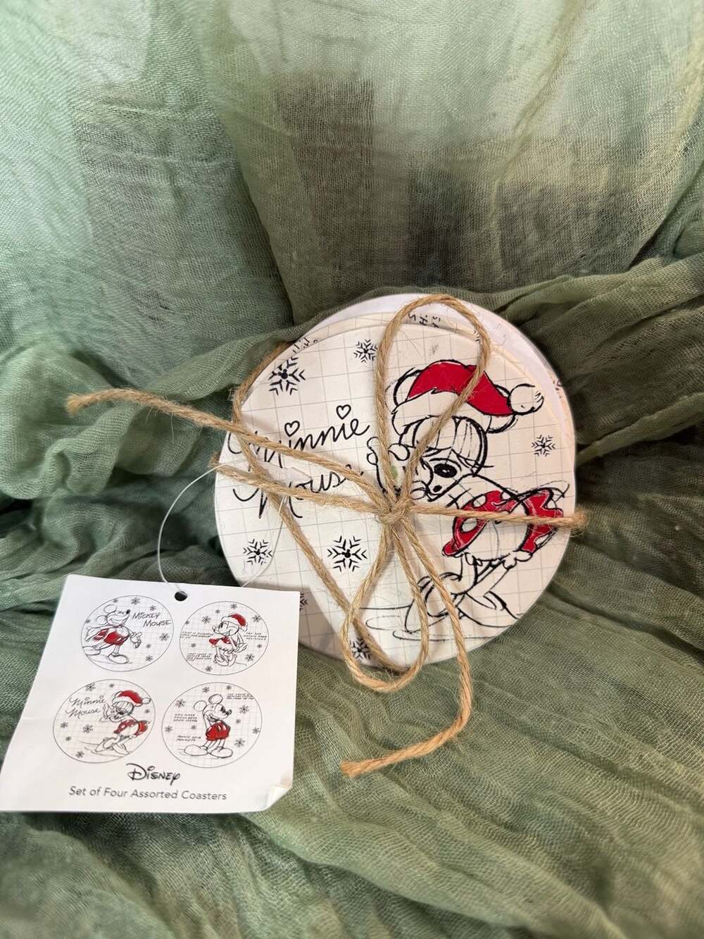 Disney Set of Four Assorted Christmas Sketchbook Coasters